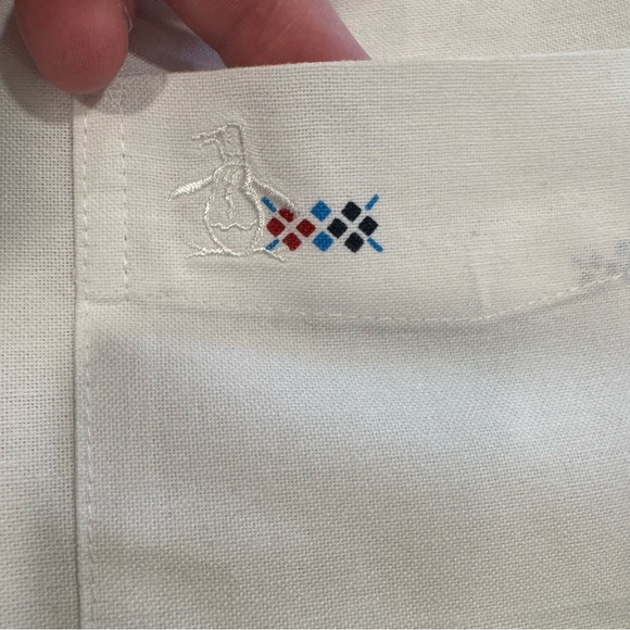 Penguin Heritage Slim Fit Men's XXL Short Sleeve Dress Shirt Geometric Print - Picture 3 of 9